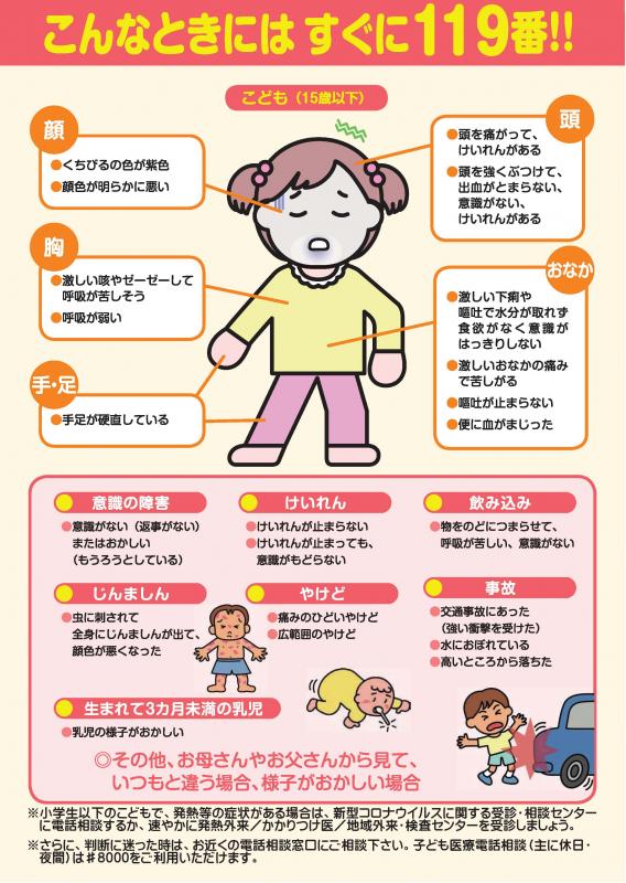 救急車利用リーフレット子ども