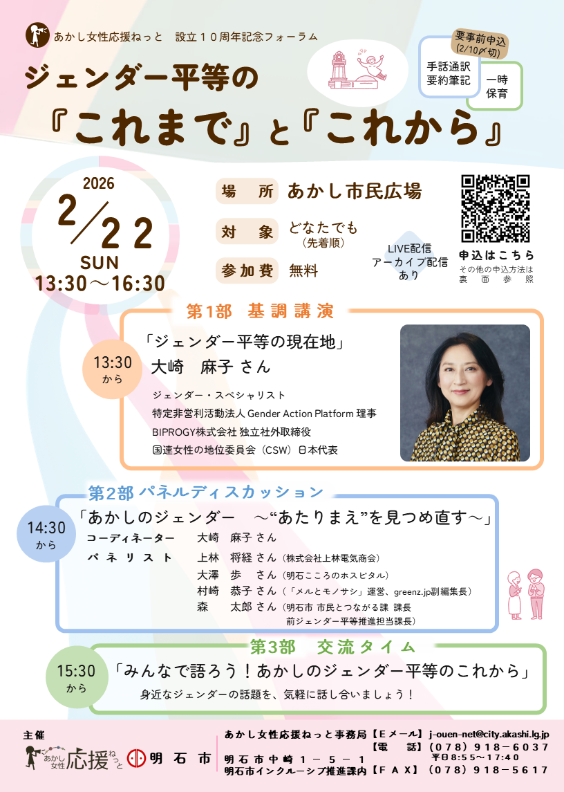 ジェンダー平等のこれまでとこれからチラシ