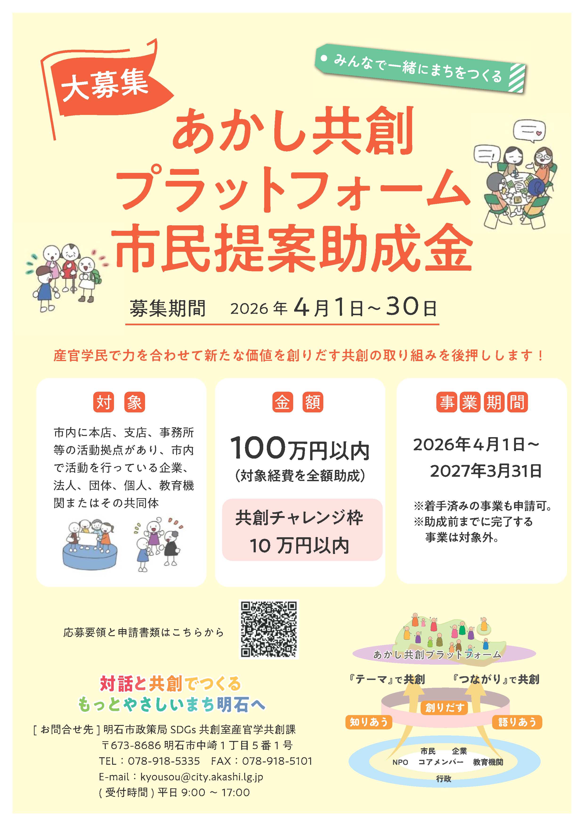 2026あかし共創プラットフォーム市民提案助成金チラシ