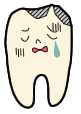 泣いてる歯のイラスト