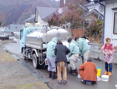 大槌町での給水活動